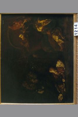 pictură de șevalet - Victors, Jacomo; Natură  statică cu porumbei (în registrul inventar: Natură moartă și un coș cu porumbei)