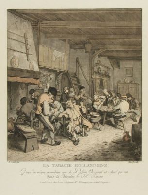 gravură - Janinet, Jean François; (SC.); Ostade, Adriaen van; (PX.); Basan, François; (EX.); La Tabagie hollandoise