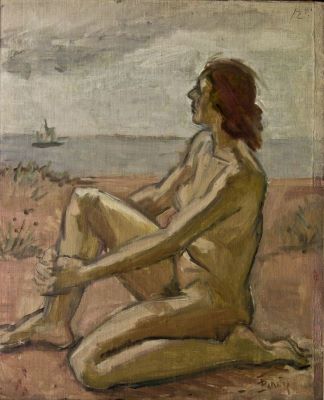 pictură de șevalet - Pallady, Theodor; Nud pe plajă