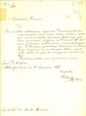 scrisoare - Fogarassy, Mihaly; Fogarassy Mihaly către Mureșianu Iacob