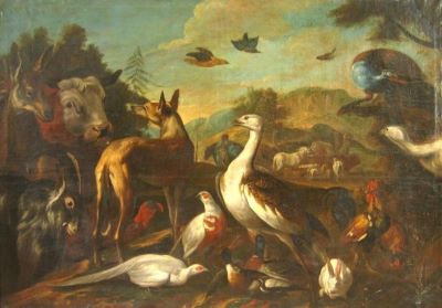 pictură - Snyders, Frans (?); Animale în peisaj deluros