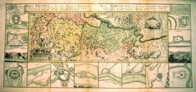 hartă - Oetinger (Ottens), Johann Francisc; războiul turco-austriac din anii 1716 și 1718