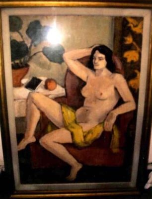 pictură - Pallady, Theodor; Nud cu eșarfă galbenă