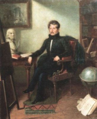pictură - Schiavoni, Giovanni; Portetul lui Gheorghe Asachi (Gheorghe Asachi în cabinetul de lucru)