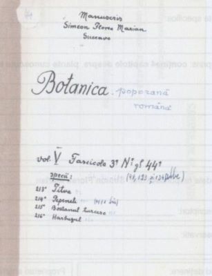 manuscris; Botanica poporană română vol. V, fascicola 3, specii: Titva, Pepenele, Bostanul turcesc, Harbuzul