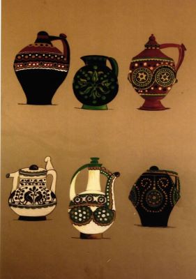 grafică - Beller, Lucia; Vase populare stilizate