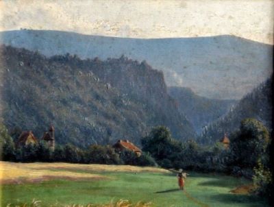 pictură - Frommel, Karl Ludwig; Sat de munte