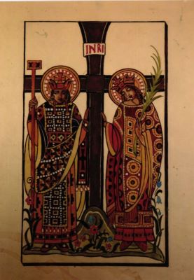 grafică - Beller, Lucia; două personaje stilizate, cu coroane pe cap