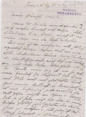 scrisoare; Ciprian Porumbescu către Mărioara Porumbescu