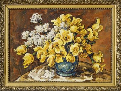Pictură de șevalet - Cornescu, Traian; Vas cu flori