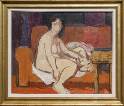 Pictură de șevalet - Ciucurencu, Alexandru; Nud pe canapea