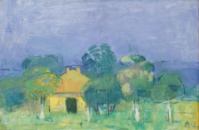 Pictură de șevalet - Ciucurencu, Alexandru; Peisaj cu casă - Breaza
