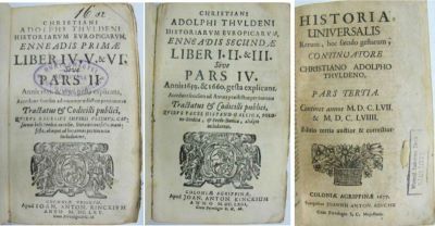 carte veche - Thülden, Christian Adolph, autor; Historiarum Europicarum