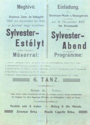Tipografia Josef Kaden; Invitație pentru spectacolul organizat în seara de Revelion