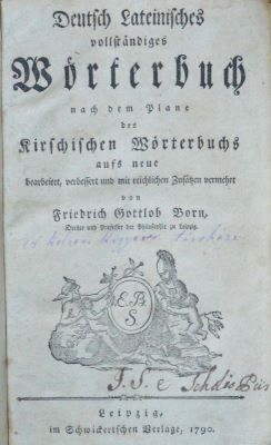 carte veche - Born, Friedrich Gottlob (autor); Deutsch-Lateinisches vollständiges Wörterbuch