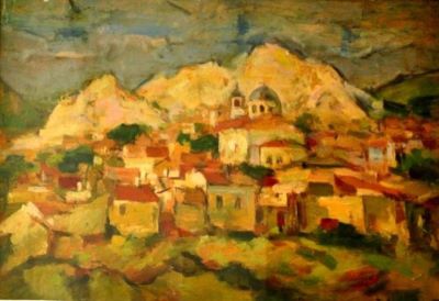 pictură - Troteanu, Petru Remus; Peisaj din zona montană