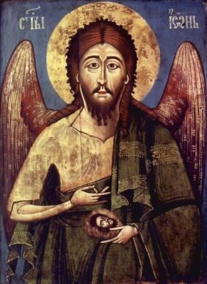 icoană - Popovici, Nedelcu (Nedelko Zugrav Popovici); Sfântul Ioan Botezătorul îngerul deșertului