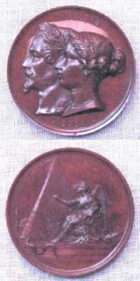 medalie; Împăratul Napoleon al III-lea și regina Victoria – Franța și Anglia unite pentru apărarea Dreptului în Războiul Crimeei