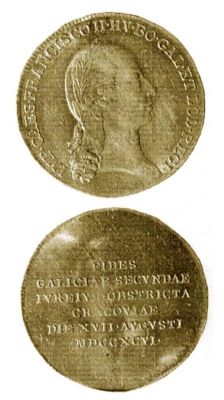 Medalie (jeton) dedicată depunerii jurământului de fidelitate de către Galiția față de Francisc I