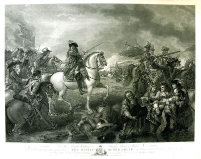 gravură - Hall, John; (SC.); West, Benjamin; (PX.); West, B.; Hall, J.; Woollett, W.; (EX.); The Battle of the Boyne/Lupta de la Boyne