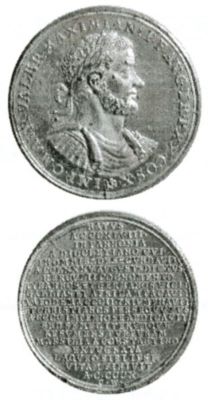 Medalie dedicată împăratului Maximianus