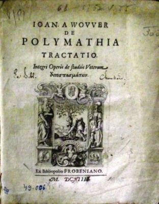 carte veche - De polymathia tractatio; De polymathia tractatio: integri operis de studiis veterum apospasmation