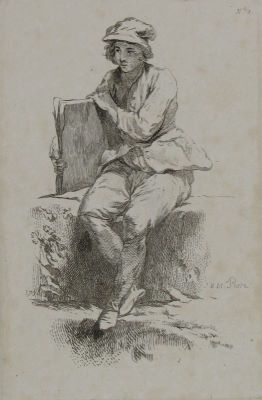 gravură - Pierre, Jean Baptiste Marie; (SC.); [Desenatorul];  în registrul inventar: „Figuri izolate din viața cotidiană”