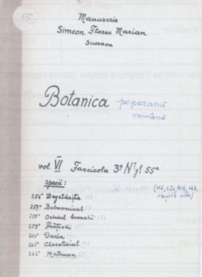 manuscris; Botanica poporană română vol. VI, fascicola 3 specii: Degetărița, Bubovnicul, Ochiul broastii, Frățiorii, Daria, Clocoticiul, Matruna