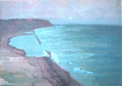 pictură - Popescu, Ștefan; Diguri la Marea Neagră