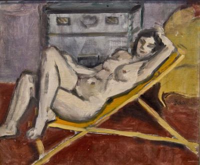 pictură de șevalet - Pallady, Theodor; Nud pe chaise-longue