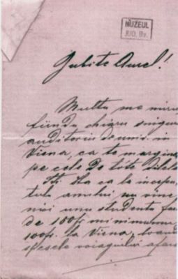 scrisoare - Mureșianu, Iacob; Iacob Mureșianu cere sprijin material fratelui său