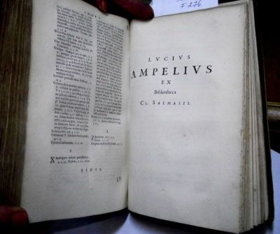carte veche - Lucius Ampelius; Liber memorialis:  Ex. bibliotheca Cl. Salmasii