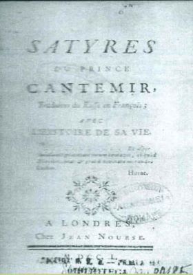 carte - Antiochus Cantemir; Satyres traduites de russe en francais avec l'histoire de sa vie
