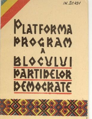 broșură; Platforma-program a Blocului Partidelor Democrate