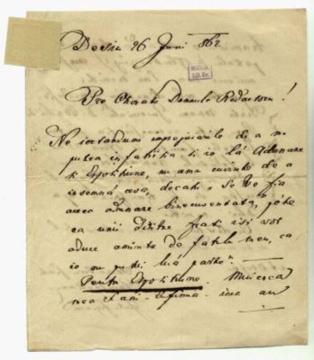 scrisoare - Mann, Gavrilă; Gavrilă Mann către Mureșianu Iacob