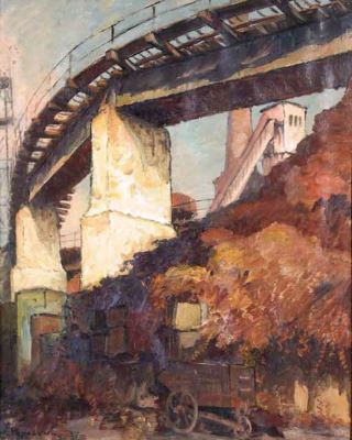 pictură - Popescu, Ștefan; Peisaj industrial (Reșița)