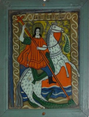 icoană; Sf. Mucenic Gheorghe, ucigând balaurul