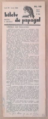 ziar (tabletă) - Arghezi, Tudor; Bilete de papagal, nr. 119