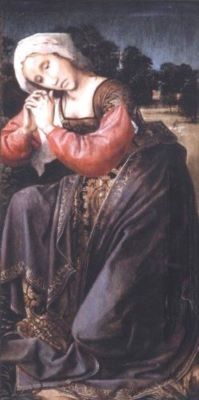 pictură; Sfânta Magdalena la piciorul crucii