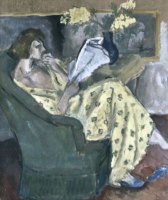 pictură - Pallady, Theodor; Femeie în galben citind