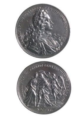 Medalie dedicată încoronării lui Carol VI ca împărat roman și victoriei de la Cardona