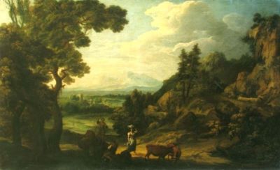 pictură de șevalet - Ricci, Maro (?); Pășune în munți