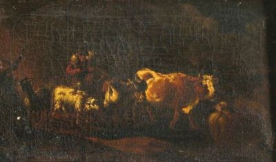 pictură - Roos, Cajetan; Păstor cu miel ; pandant: Animale domestice