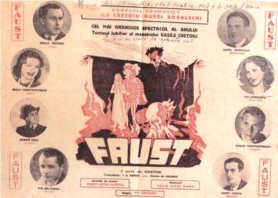 Afișul spectacolului în 5 acte „Faust” de Goethe