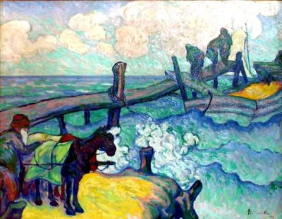 pictură - Theodorescu-Sion, Ion; Turci încărcând o barcă