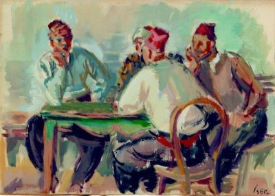 pictură de șevalet - Iser, Iosif; Turci la cafenea