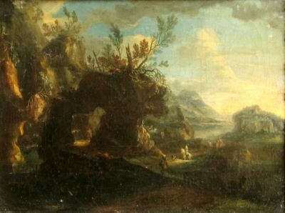 pictură - Schinnagel, Max Josef; Peisaj de munte