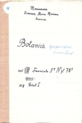 manuscris - Marian, Simion Florea; Botanică poporană: vol. VIII, fascicola 5: specii: Grîul (I)