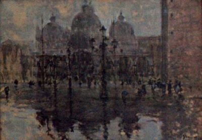 pictură - Stoenescu, Eustațiu; Piața San Marco pe ploaie