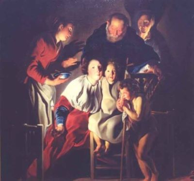 pictură - Jordanes, Jacob; Sfânta Familie cu Sfânta Elisabeta și Sfântul Ioan copil